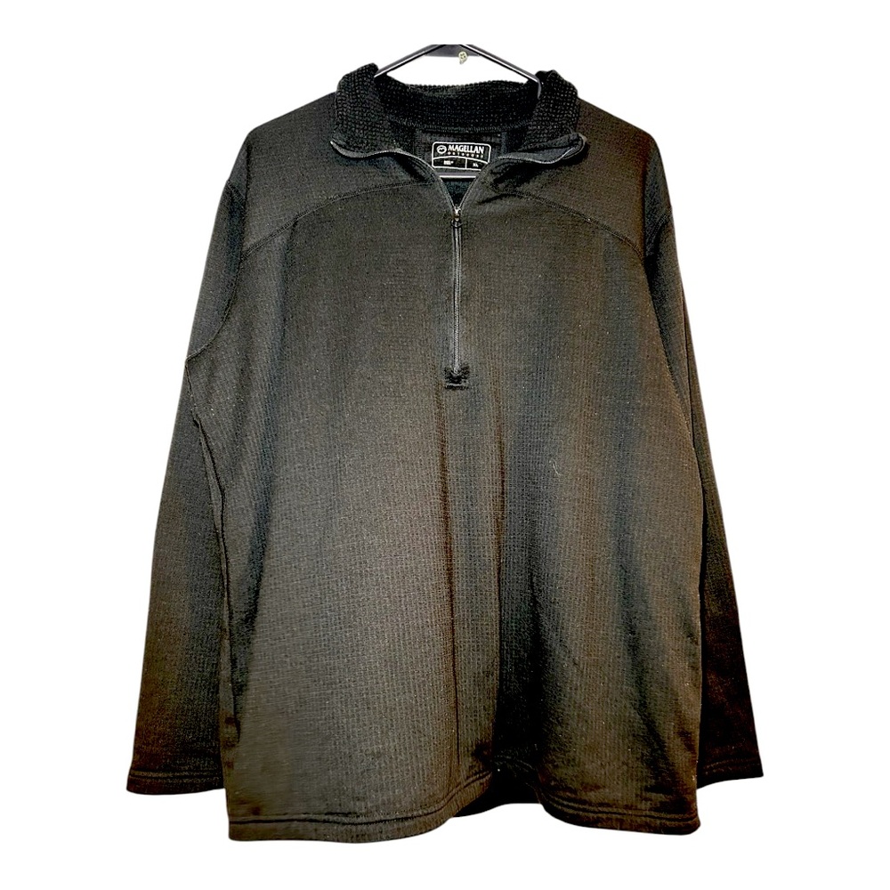 Magellan Outdoors Black Thermal Quarter Zip Pullover Mens XL